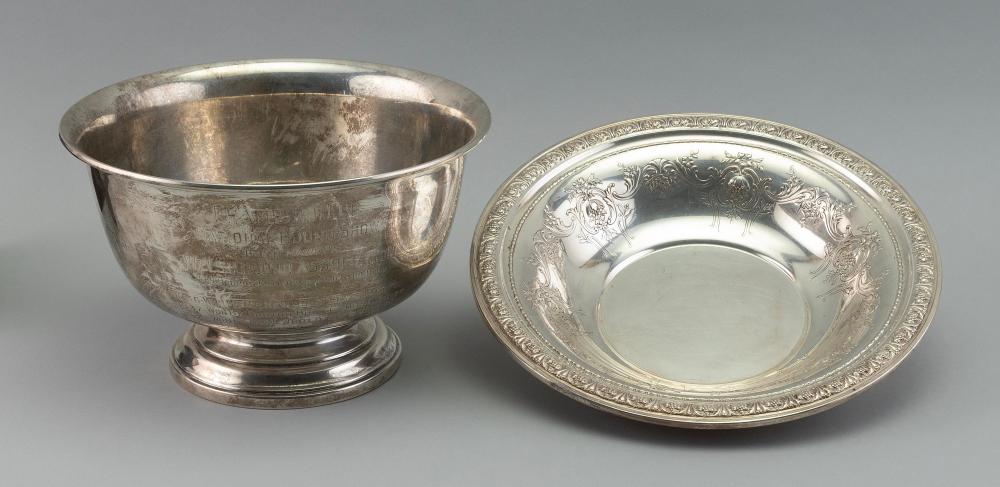 TWO STERLING SILVER BOWLS MID-20TH