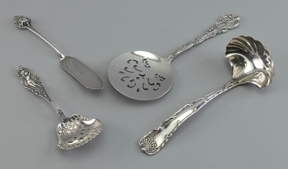FOUR STERLING SILVER SERVING PIECES