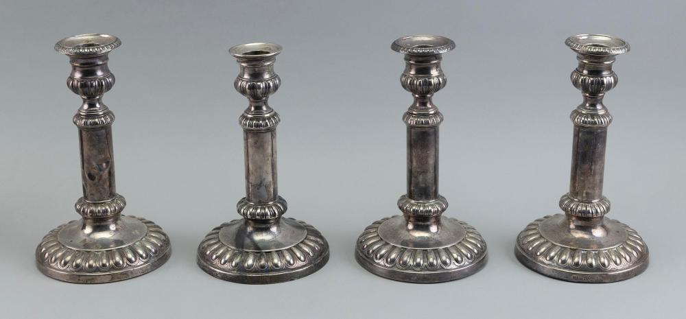 SET OF FOUR GEORGIAN SILVER TELESCOPING