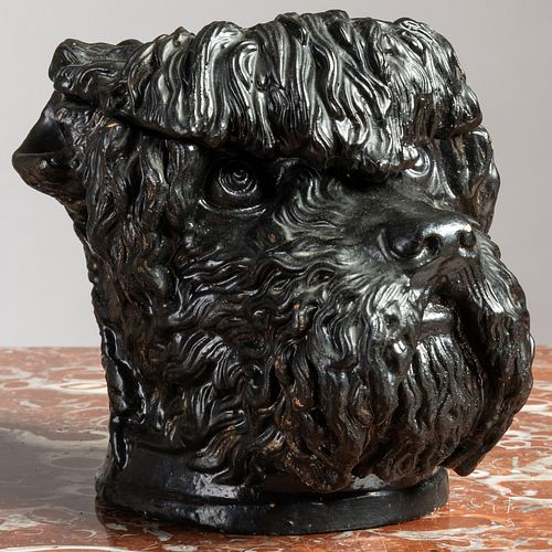 POTTERY TERRIER FORM TOBACCO JAR