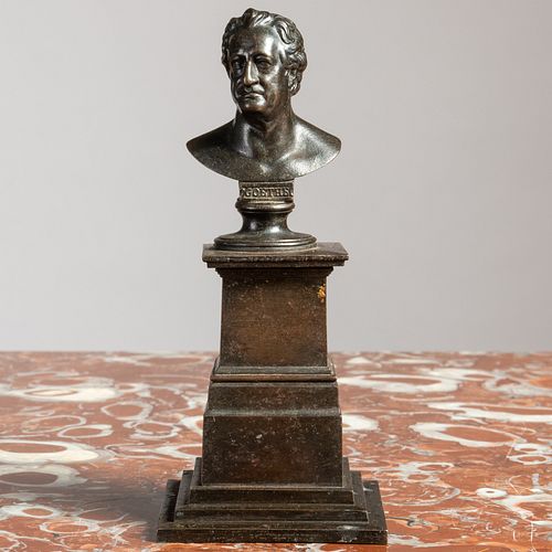 SMALL GERMAN PATINATED-METAL BUST