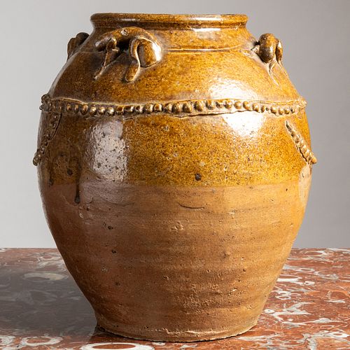 CHINESE BROWN GLAZED EARTHENWARE