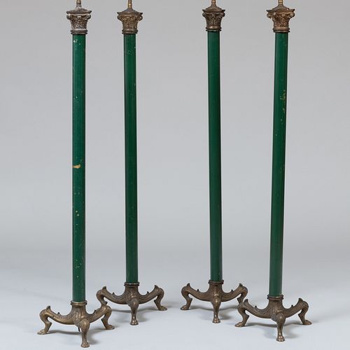FOUR NEOCLASSICAL STYLE GILT-METAL