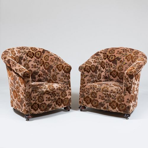 PAIR OF CUT VELVET UPHOLSTERED 3b1d94