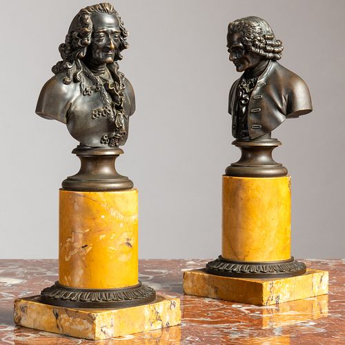 PAIR OF PATINATED BRONZE BUSTS 3b1da8