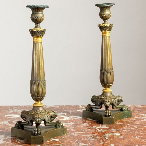 PAIR OF LOUIS PHILIPPE PATINATED BRONZE 3b1db5