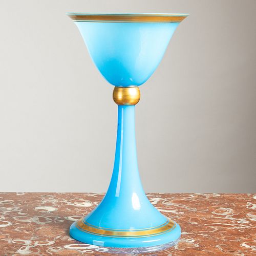 OPALINE GILT-DECORATED GLASS CENTER