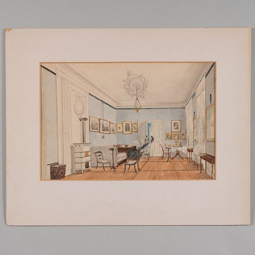 AUSTRIAN SCHOOL A DRAWING ROOMGouache 3b1dc7