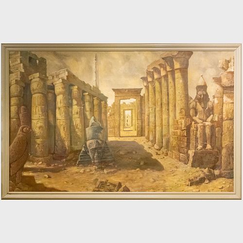 20TH CENTURY SCHOOL EGYPTIAN RUINSOil 3b1e01