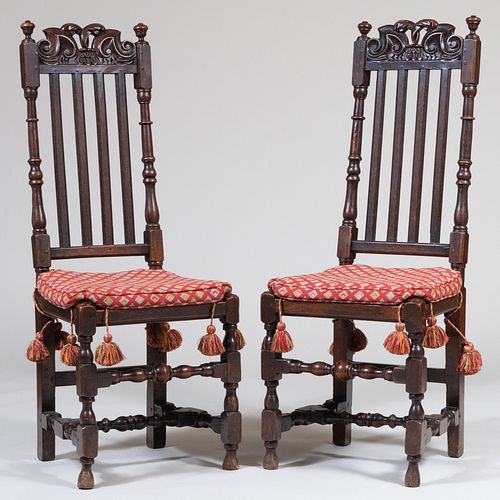 PAIR OF CHARLES II STAINED OAK