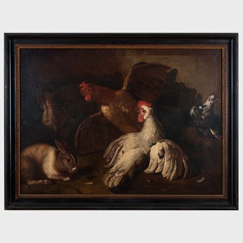 EUROPEAN SCHOOL ROOSTERS AND RABBITSOil 3b1e43