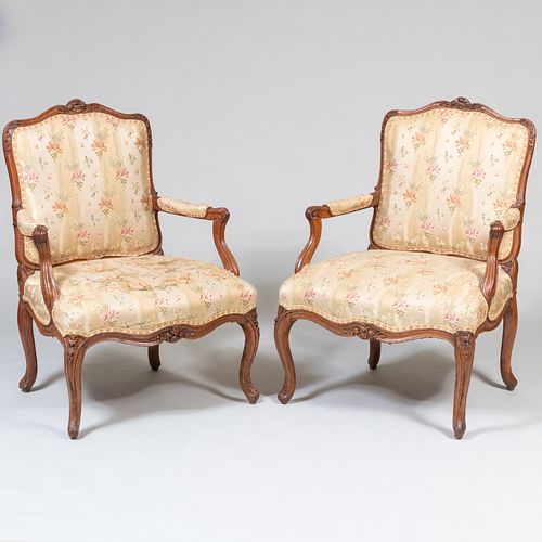 PAIR OF LOUIS XV CARVED BEECHWOOD