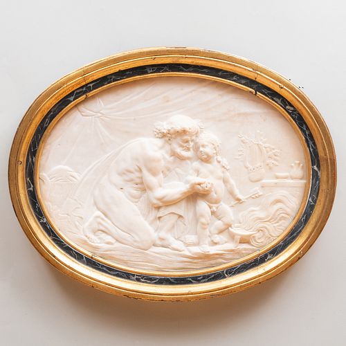 CONTINENTAL ALABASTER CARVED CLASSICAL 3b1eca