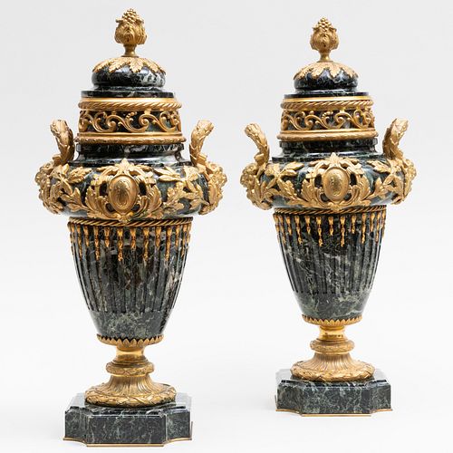 PAIR OF LOUIS XVI STYLE GILT BRONZE MOUNTED 3b1ef5