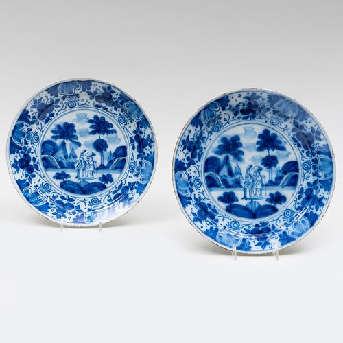 PAIR OF DUTCH BLUE AND WHITE DELFT 3b1f06