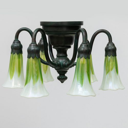 PAIR OF TIFFANY STUDIOS PATINATED