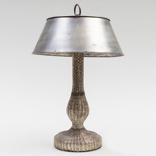 WOVEN SILVER METAL TABLE LAMP AND 3b1f57