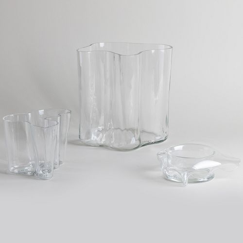 TWO ALVAR AALTO GLASS VASES AND