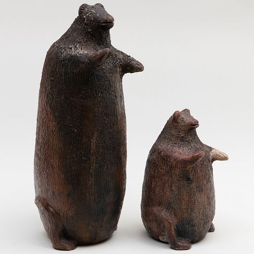 TWO WOODFIRED EARTHENWARE MODELS 3b1fcc