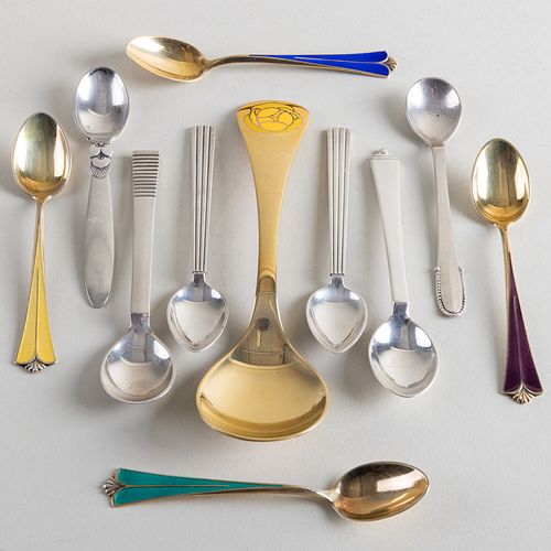 GROUP OF GEORG JENSEN SILVER SPOONSMarked 3b1fd7