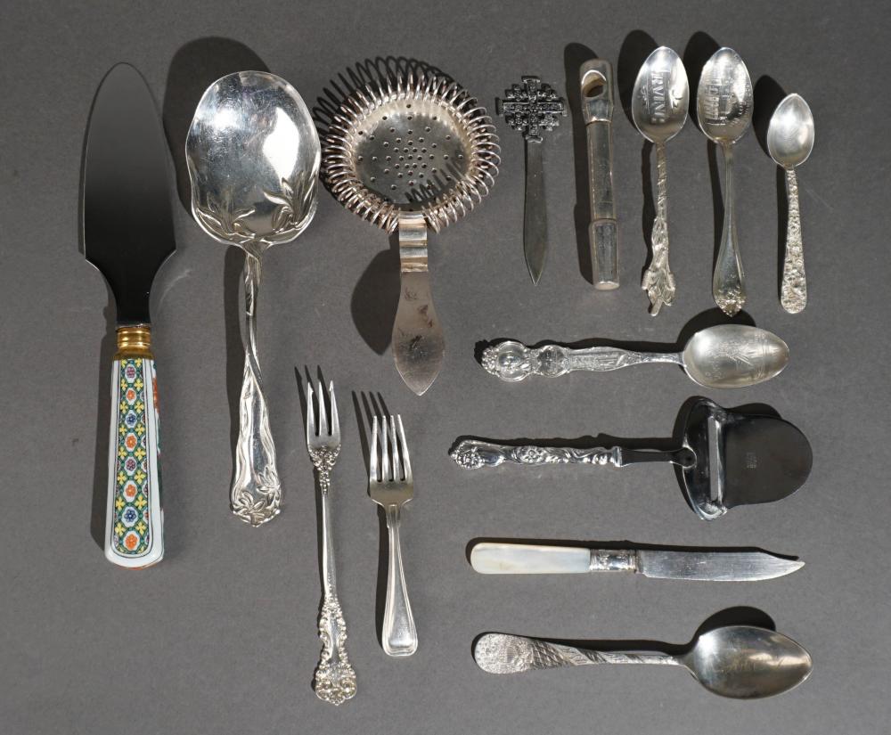 GROUP OF ASSORTED FLAT SILVER AND 3b2049