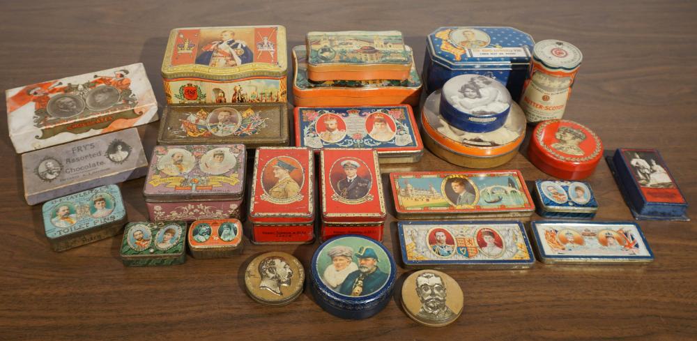 GROUP OF BRITISH ROYALTY TINS AND