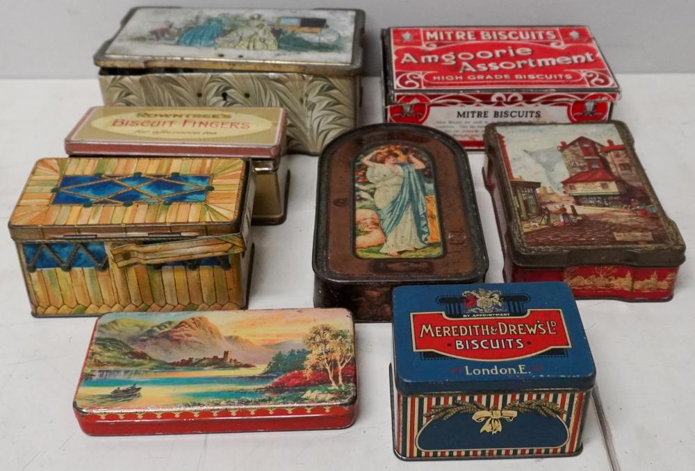 GROUP OF BRITISH BISCUIT TINS,