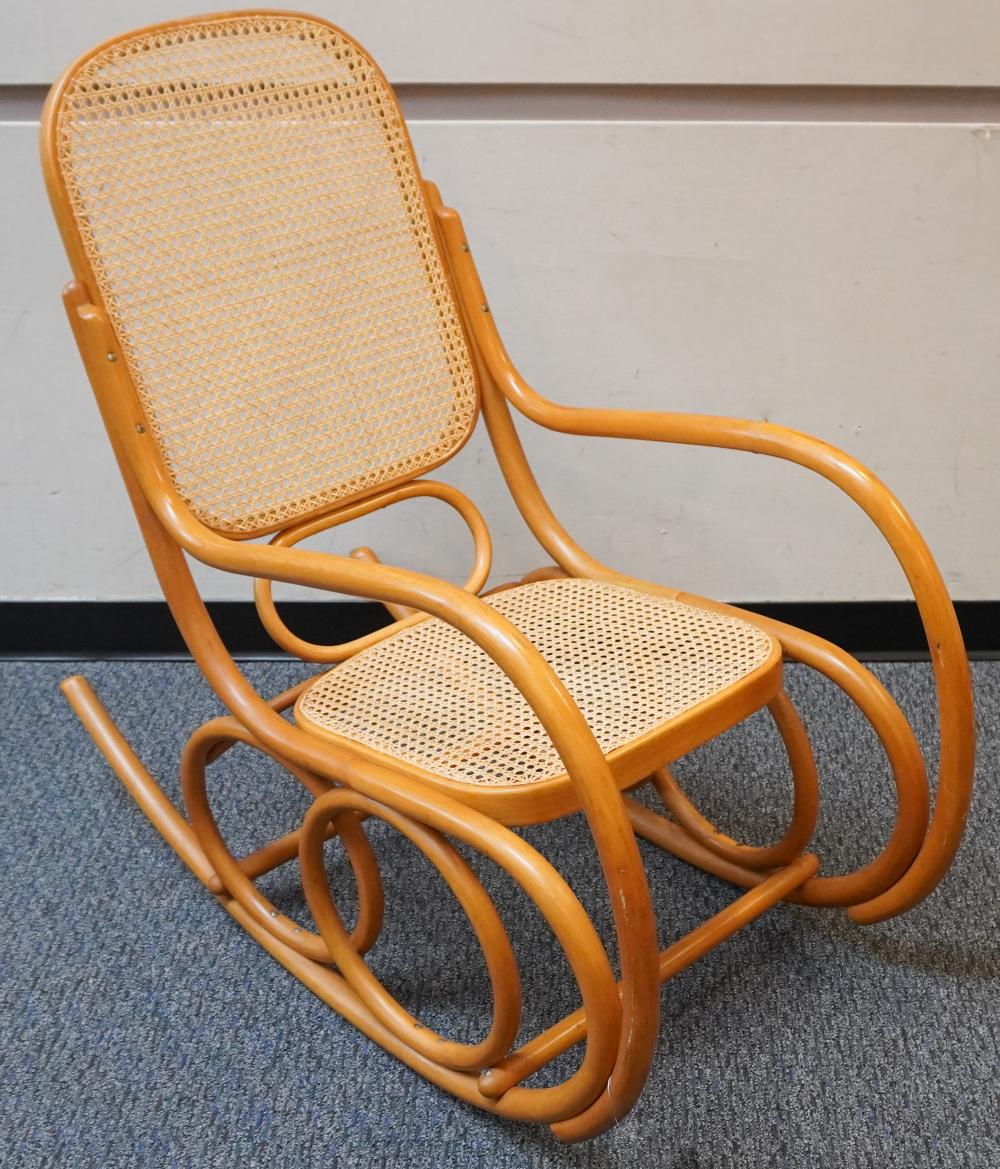 THONET BENTWOOD AND CANED ROCKING