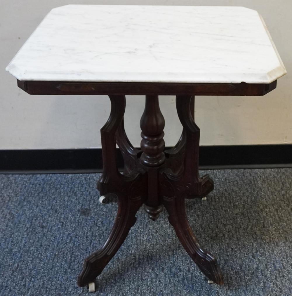 VICTORIAN WALNUT MARBLE TOP SIDE 3b21a3