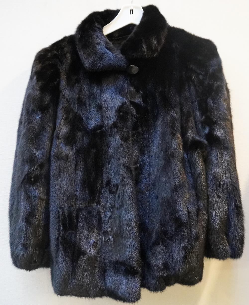 NEAR BLACK MINK FUR COAT L 31 3b21a4