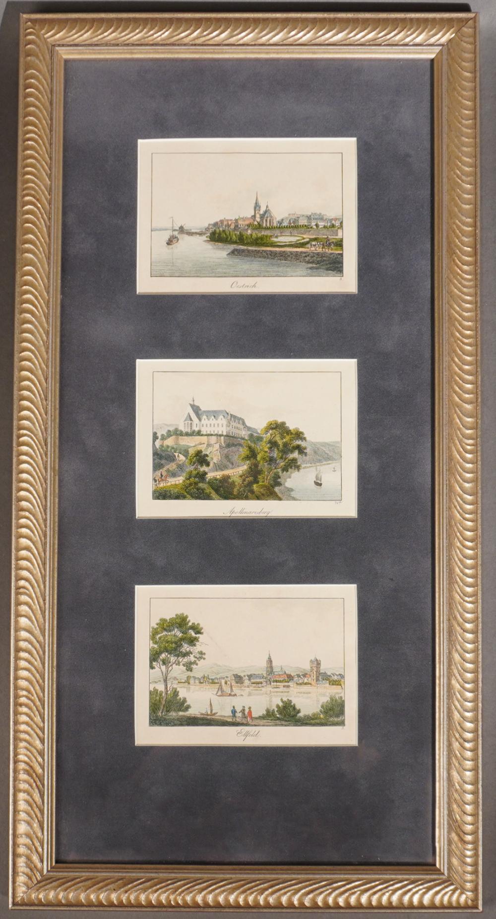 THREE HAND COLORED ENGRAVINGS OF 3b21eb