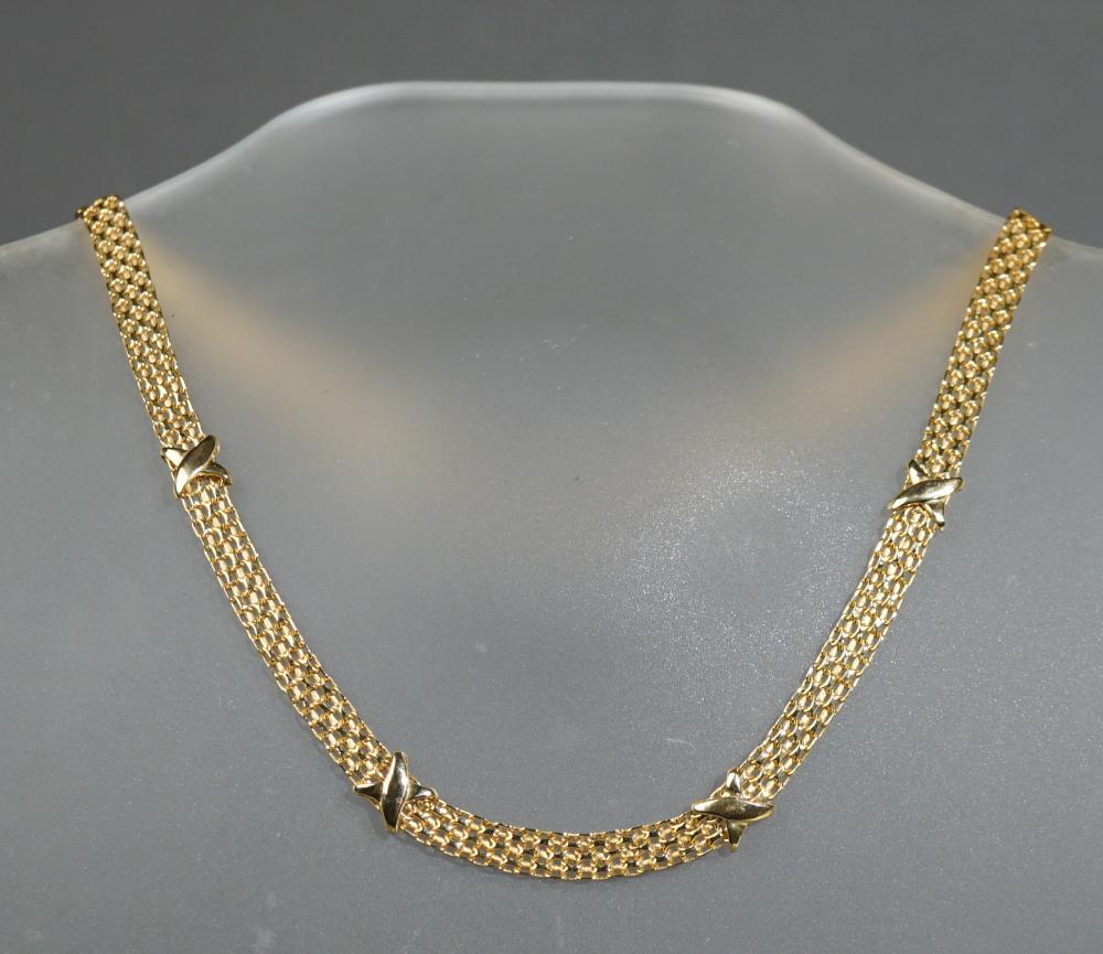 14 KARAT YELLOW GOLD X MOTIF NECKLACE 3b2273