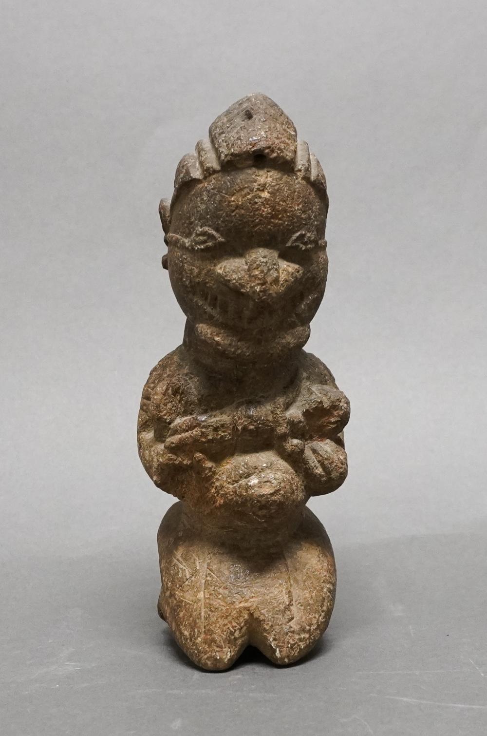 AFRICAN OCEANIC CARVED STONE FIGURE  3b22a9