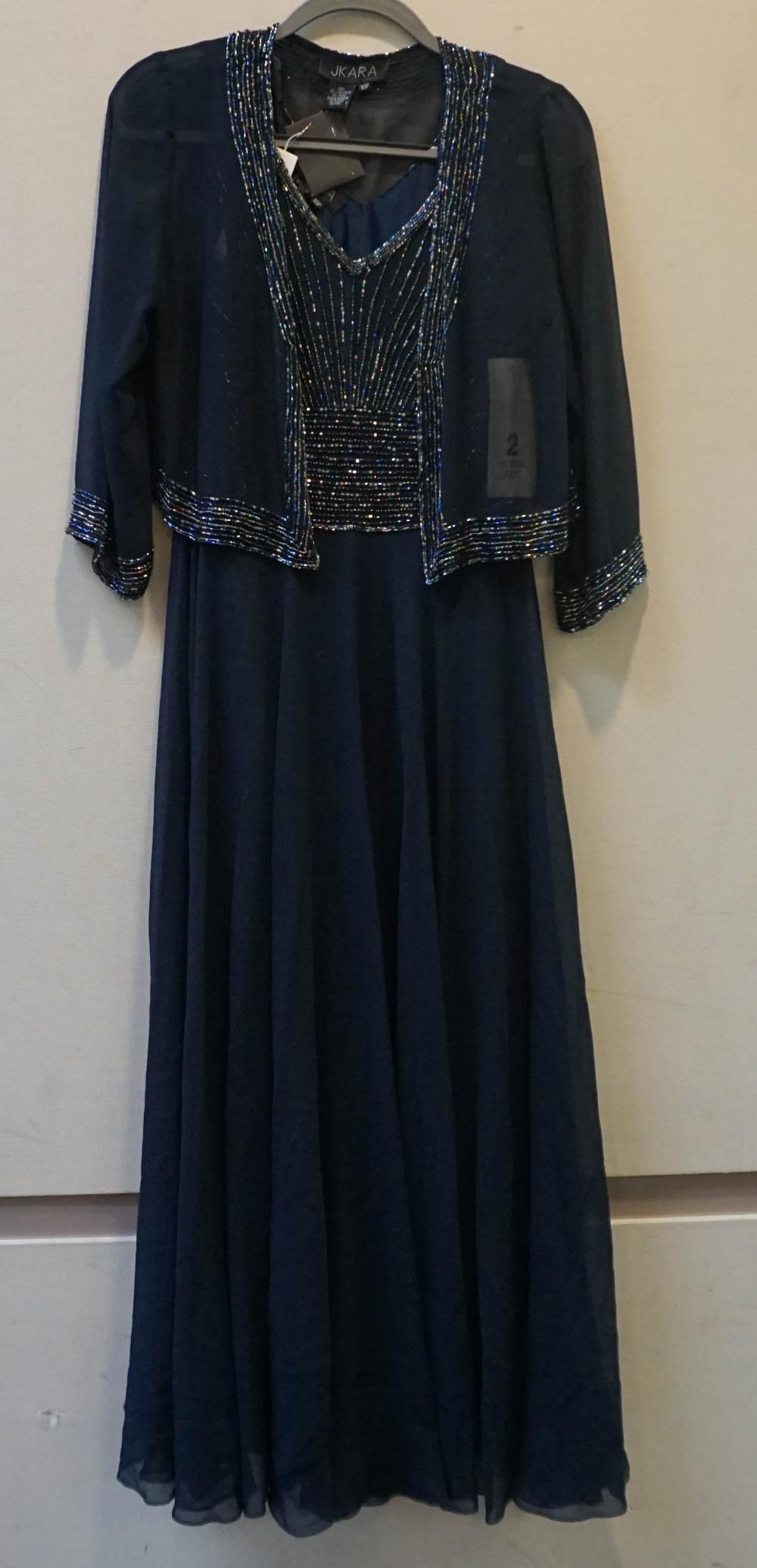 J KARA BLUE CHIFFON AND EMBROIDERED 3b22f9