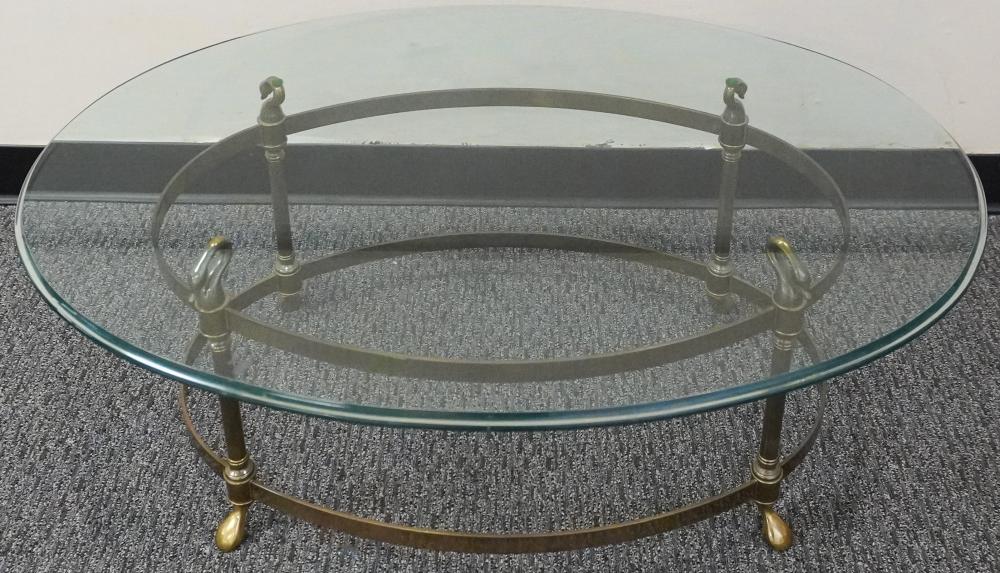 CONTEMPORARY BRASS AND GLASS TOP 3b2313