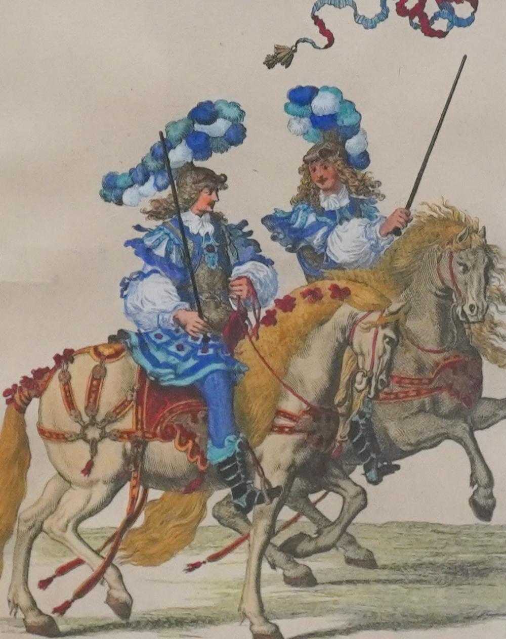 CONTINENTAL HAND-COLORED EQUESTRIAN