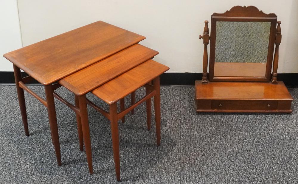 SET OF THREE DANISH TEAK STACKING TABLES