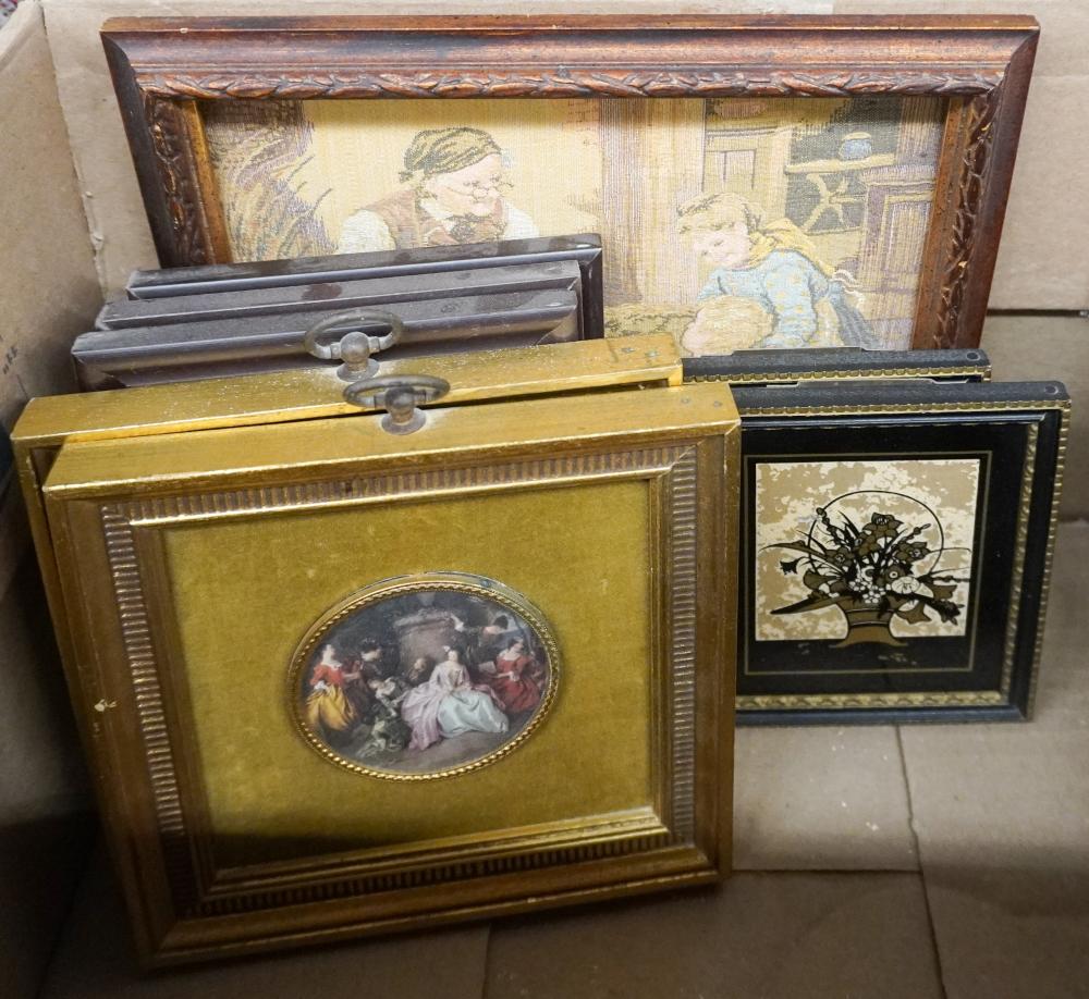 GROUP OF FRAMED PRINTS AND MACHINE