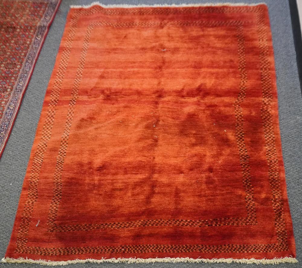 GABBEH RED GROUND RUG, 9 FT 6 IN