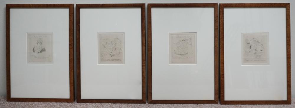 GROUP OF FOUR FRENCH ETCHINGS OF