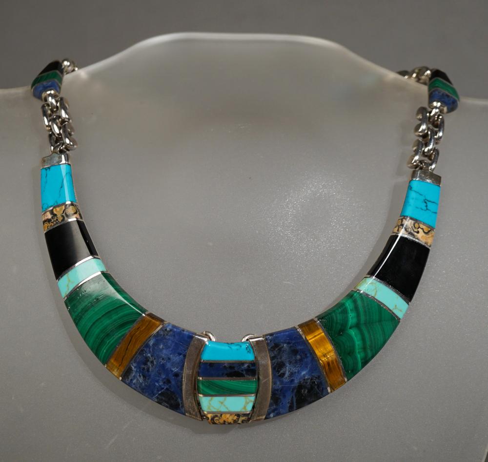 MEXICAN 950 SILVER AND STONE INLAID 3b2403