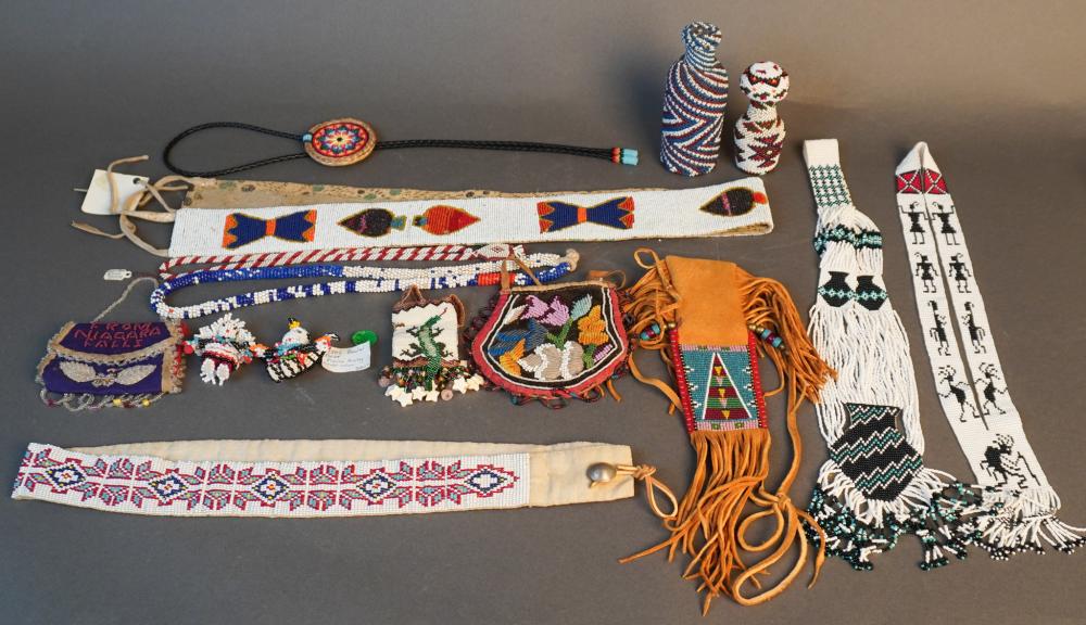 GROUP OF NATIVE AMERICAN BEADED