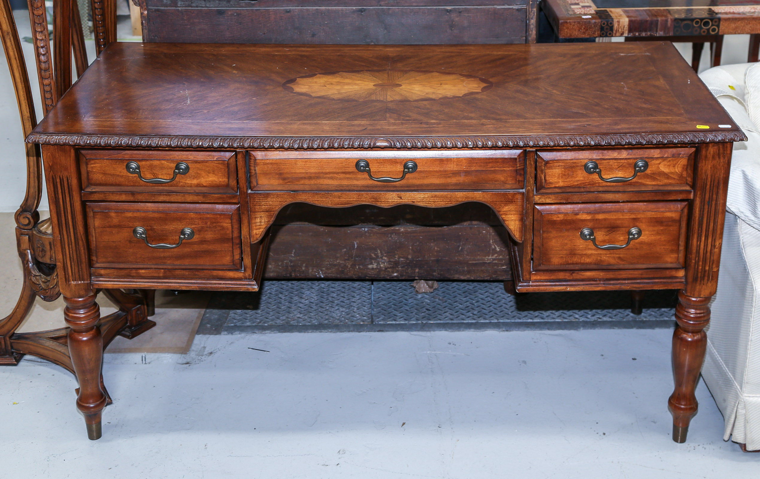 LOUIS XIV STYLE WALNUT DESK OR