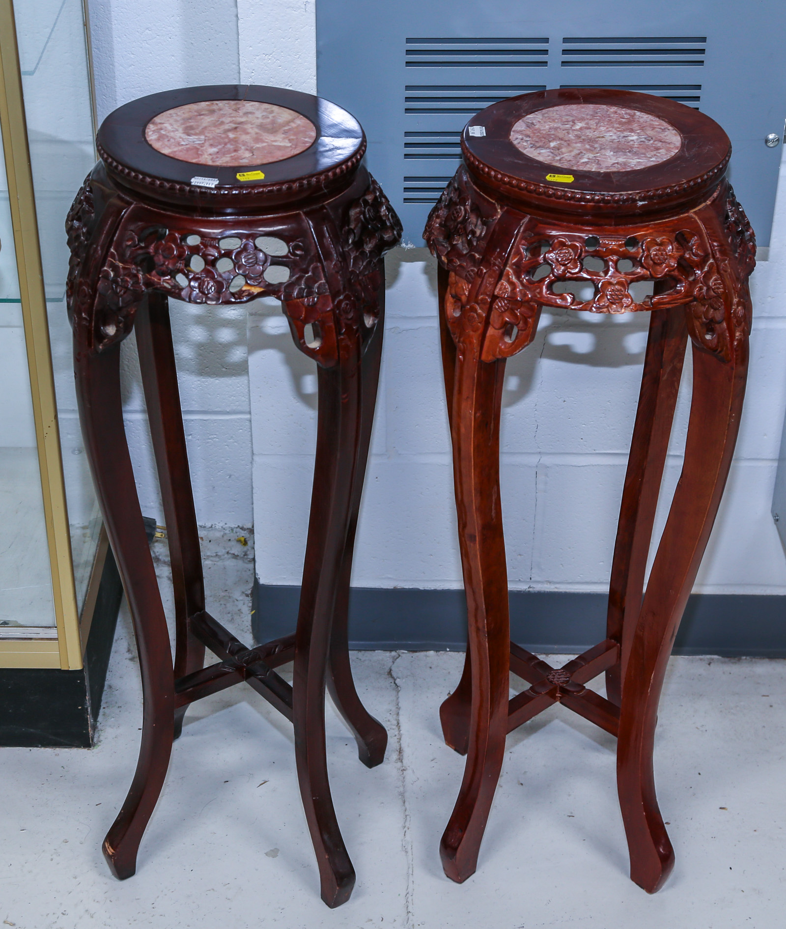 A PAIR OF CHINESE CARVED FRUITWOOD