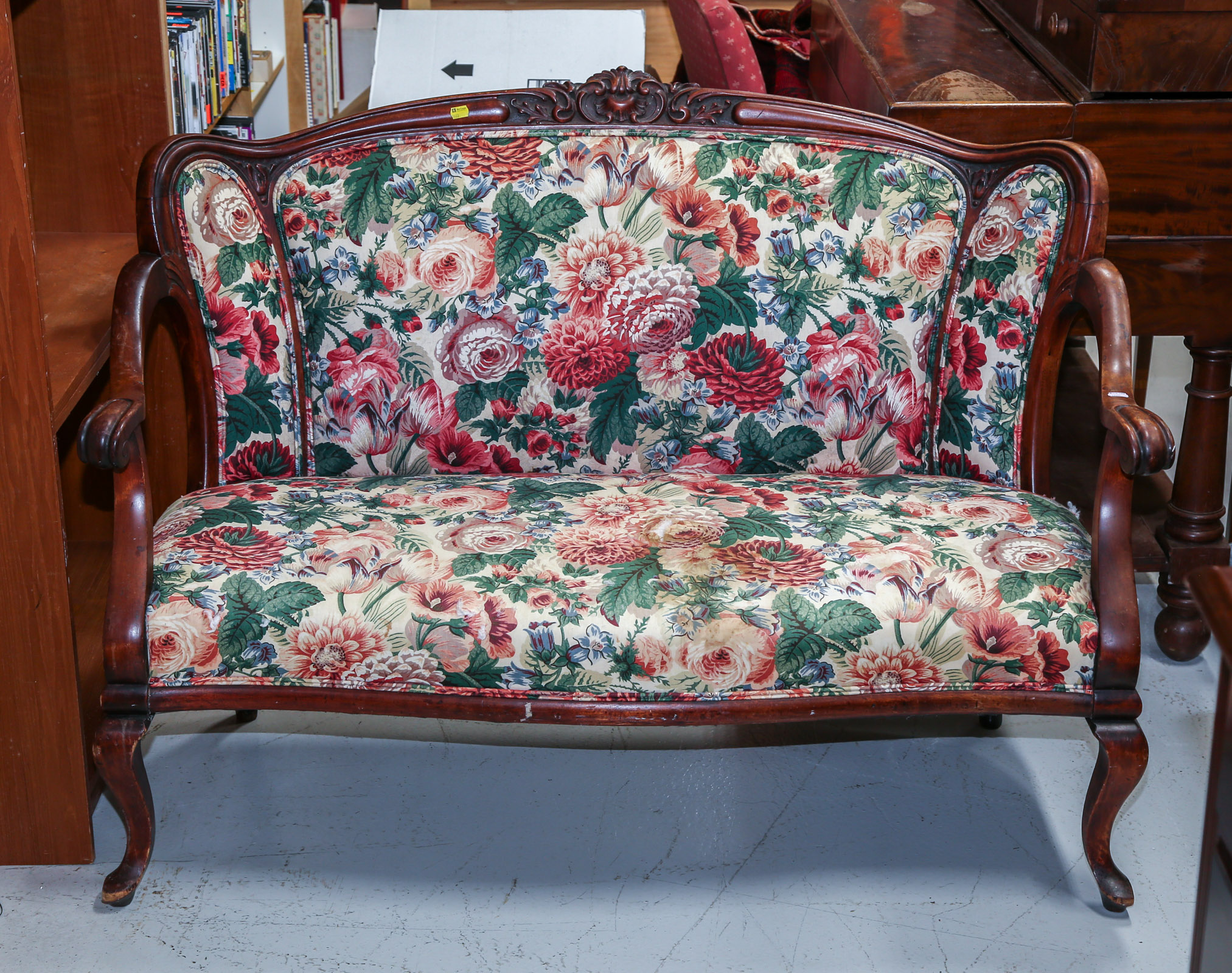 QUEEN ANNE REVIVAL WALNUT SETTEE