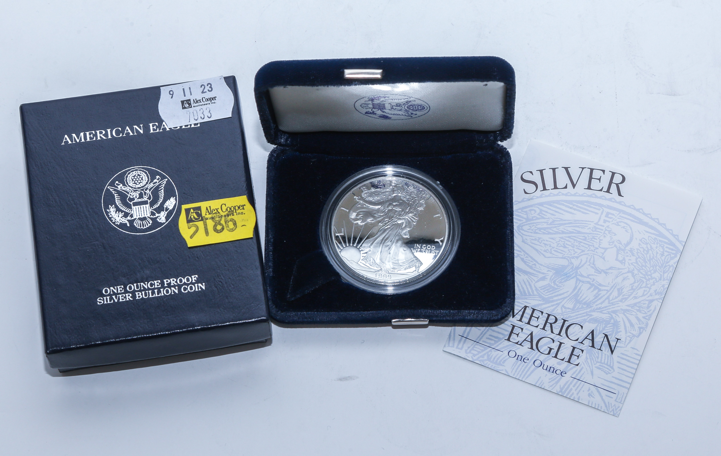 1999 PROOF SILVER EAGLE OGP packaging 3b2530