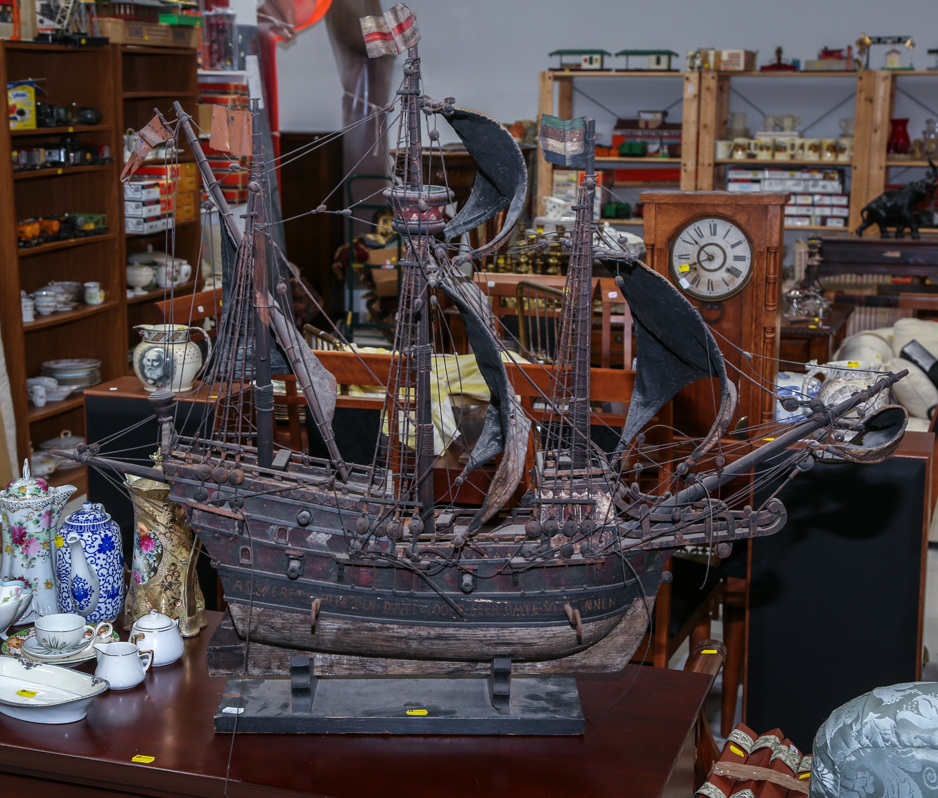 ANTIQUE VOTIVE MODEL OF A GALLEON