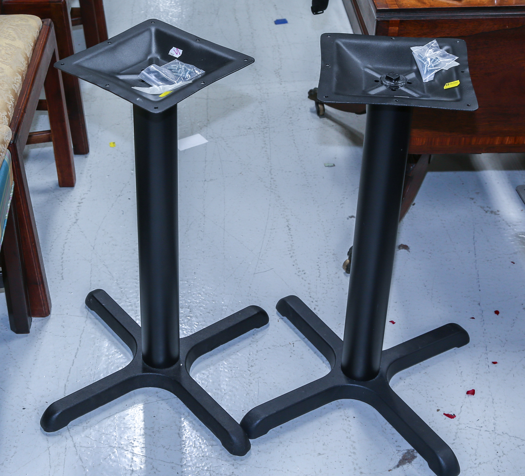 TWO IRON CAFE TABLE BASES Modern;