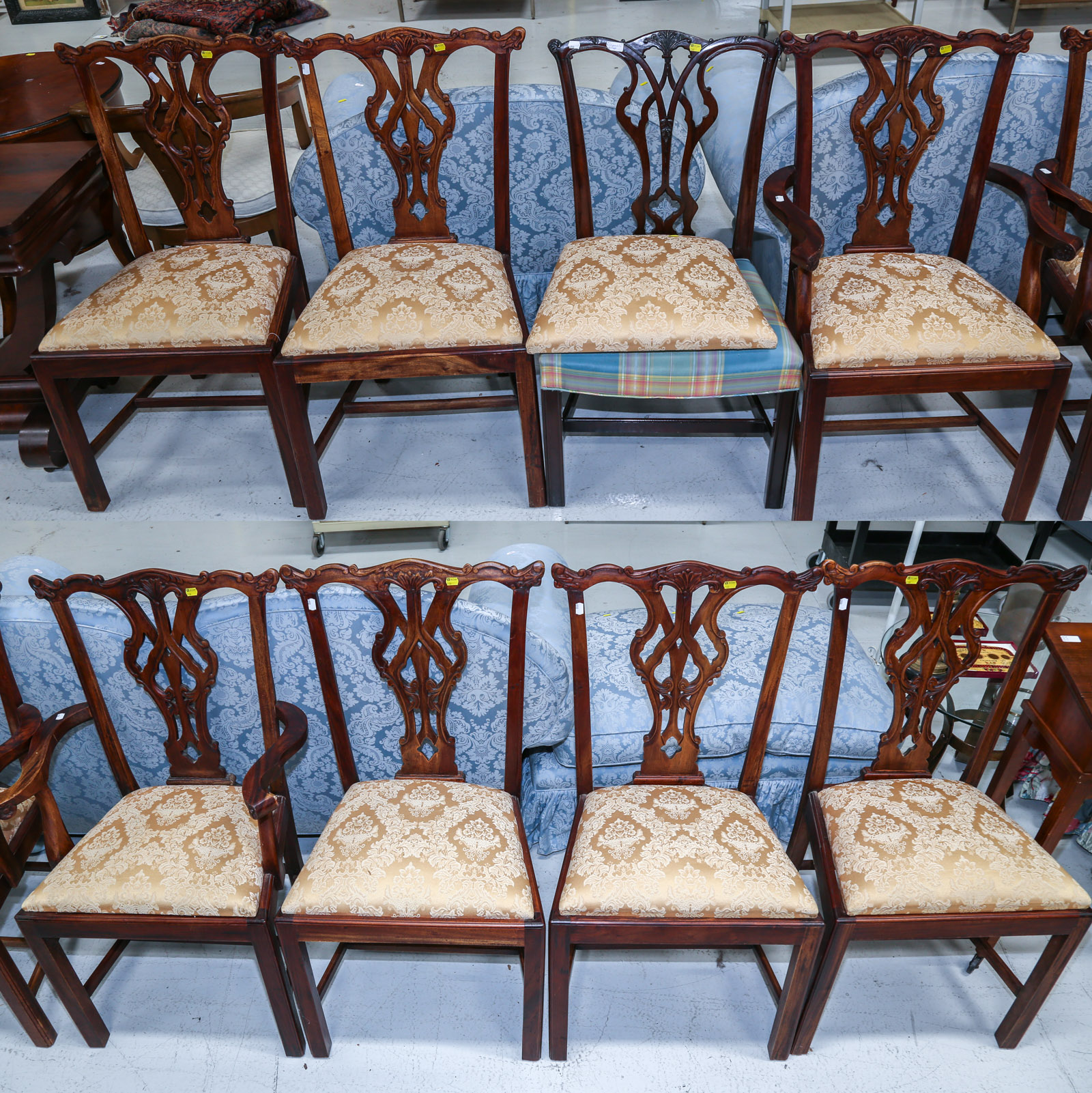 SET OF EIGHT CHIPPENDALE MAHOGANY