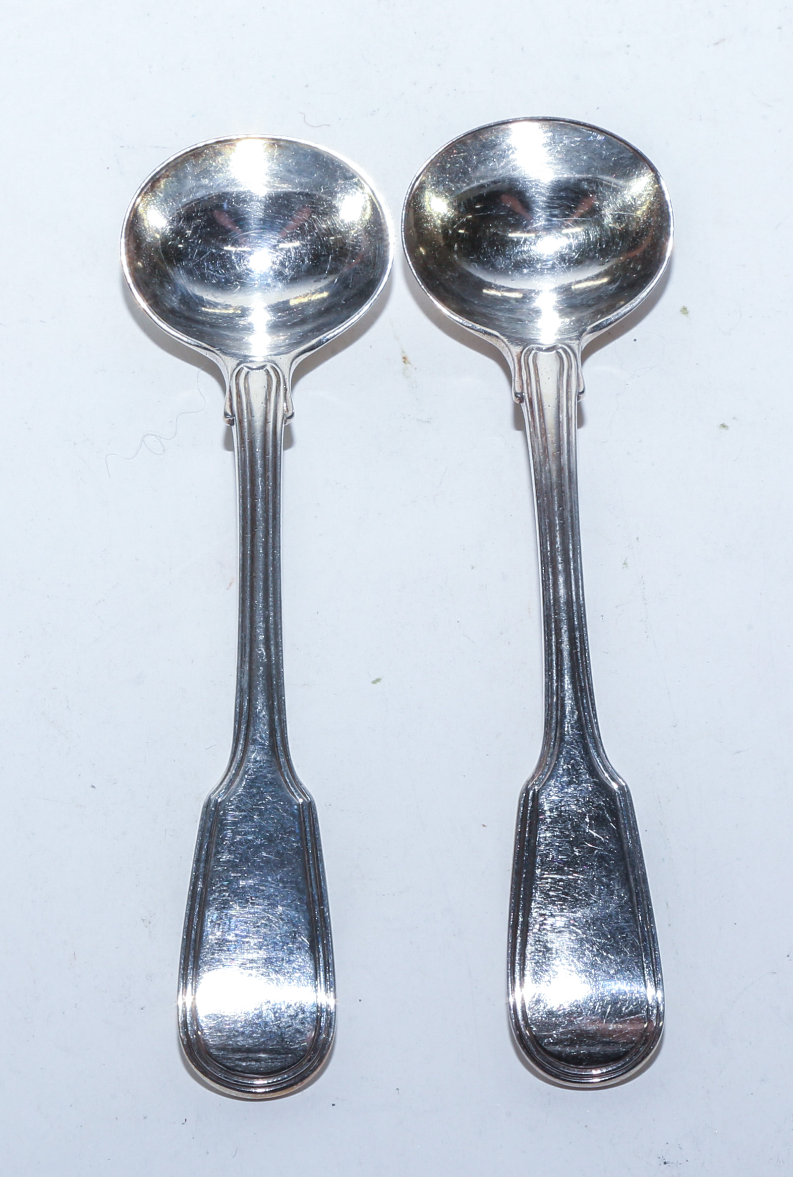 A PAIR OF ENGLISH STERLING MUSTARD